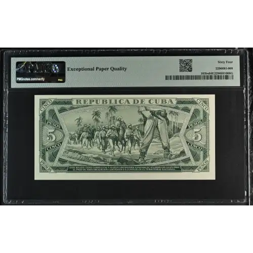 5 Pesos 1967-90, 1967; 1971 Issue s. Specimen. Red overprint: SPECIMEN on face Cuba 103 (3)