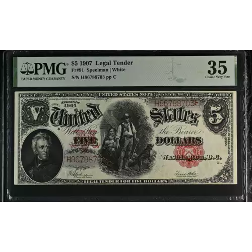 $5  Small Red, scalloped Legal Tender Issues 91