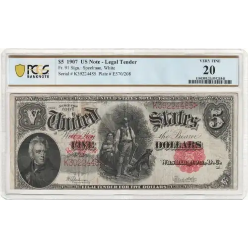 $5  Small Red, scalloped Legal Tender Issues 91 (2)