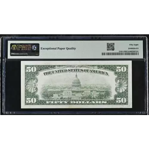 $50 1934-C. blue-Green seal. Small Size $50 Federal Reserve Notes 2105-J (2)