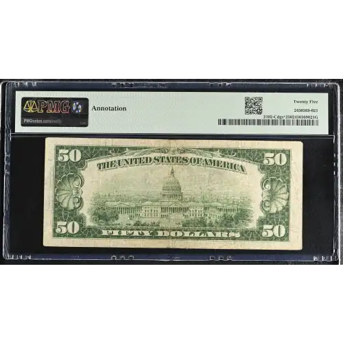 $50 1934 light Green seal. Small Size $50 Federal Reserve Notes 2102-C* (2)