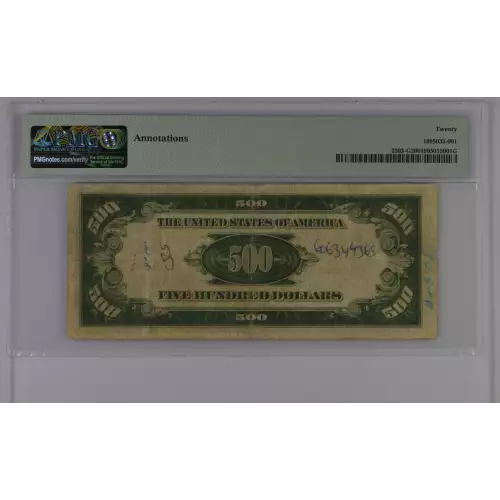 $500 1934-A.  High Denomination Notes 2202-G (2)