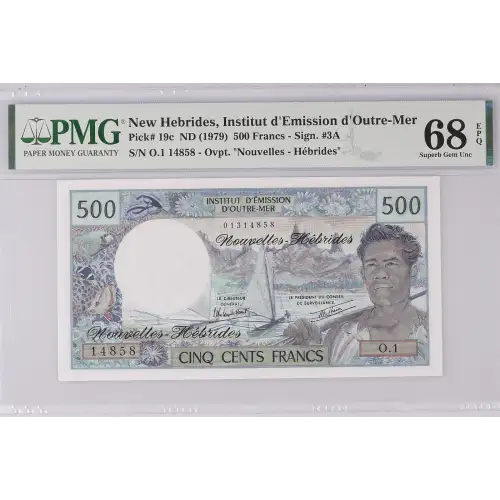 500 Francs ND (1970-80), 1970 ND Issue c. Signature 3A(1979) New Hebrides 19 (2)
