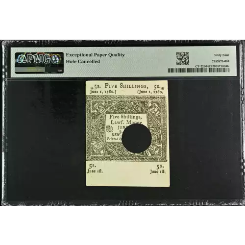 5s June 1, 1780  COLONIAL CURRENCY CT-229 (2)