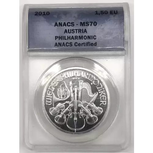 AUSTRIA 1 oz Silver Philharmonic 1-1/2 (1.50) EURO 2008-present