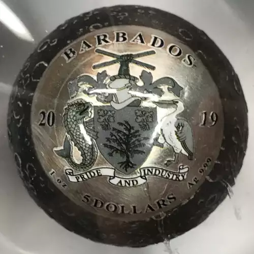 Barbados 5 Dollars Silver Coin (2019 Moon Landing Spherical Coin) (3)