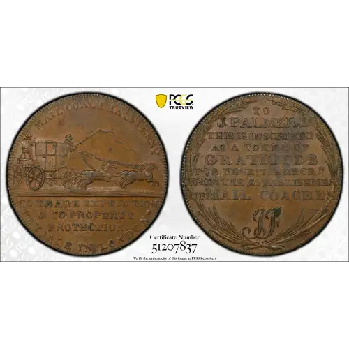 (c.1797) Tk 1/2D DH-363 Middlesex, Mail Coach, BN