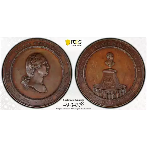 (c.1860) AE Medal GW-241, J-MT-23, Mint Cabinet, BN