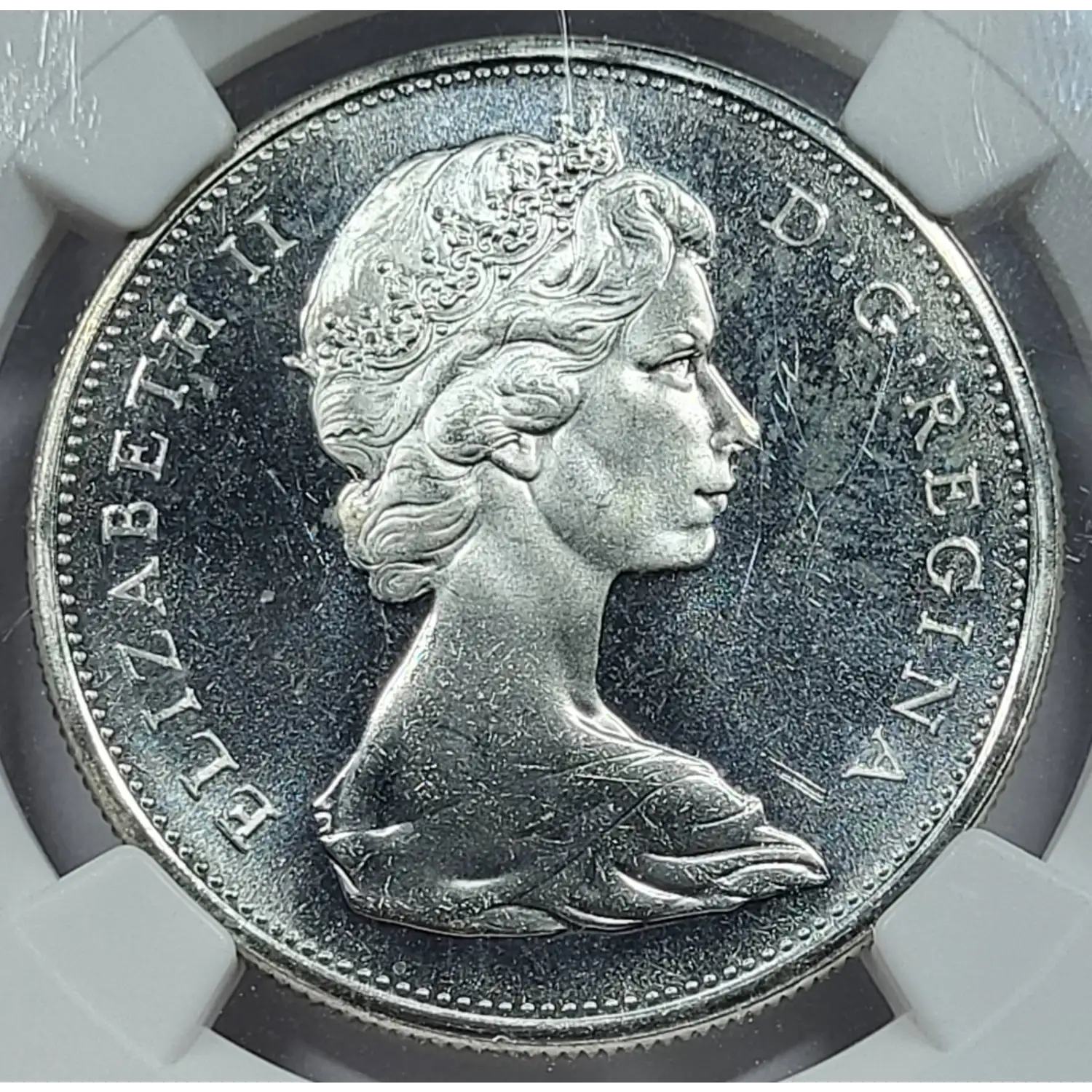 1965 CANADA Silver DOLLAR NGC PL-66* Small Beads Blunt 5 - Old