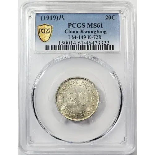 CHINA, PROVINCIAL Silver 20 CENTS