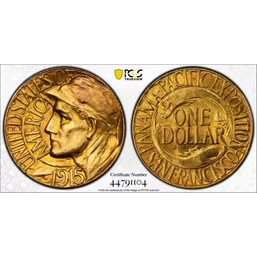 Classic Commemorative Gold--- Panama - Pacific Exposition 1915 -Gold- 1 Dollar