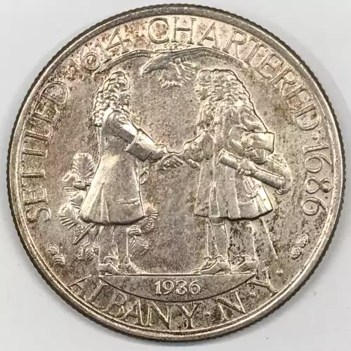 Classic Commemorative Silver--- Albany, New York, Charter 1936 -Silver- 0.5 Dollar