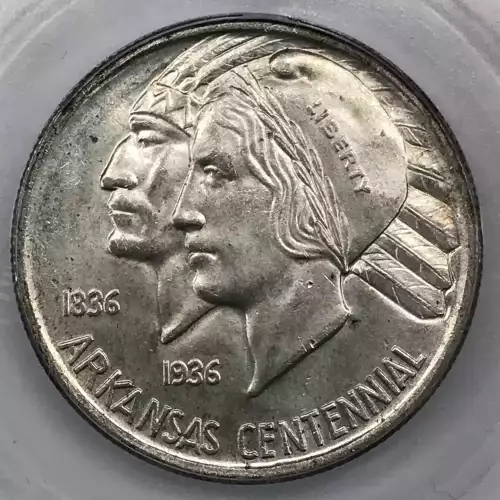 Classic Commemorative Silver--- Arkansas Centennial 1935-1939-Silver- 0.5 Dollar (2)