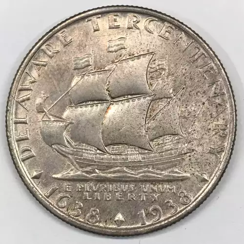 Classic Commemorative Silver--- Delaware Tercentenary 1936 -Silver- 0.5 Dollar (2)