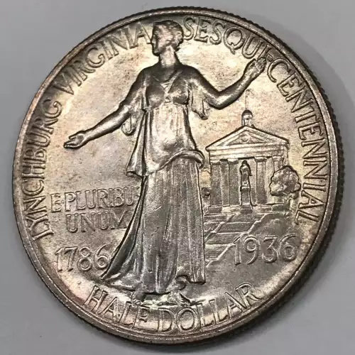 Classic Commemorative Silver--- Lynchburg, Virginia, Sesquicentennial 1936-Silver- 0.5 Dollar (3)