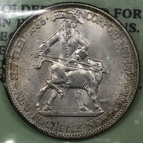 Classic Commemorative Silver--- New Rochelle, New York, 250th Anniversary 1938 -Silver- 0.5 Dollar (2)