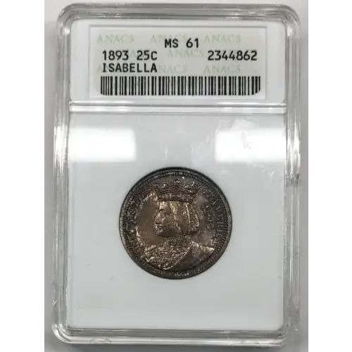 Classic Commemorative Silver--- World's Columbian Exposition, Isabella Quarter 1893-Silver- 0.25 Dollar