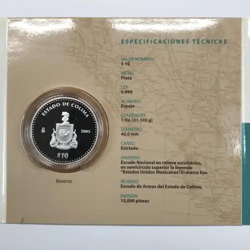 Colima MEXICO Silver 10 PESOS (3)