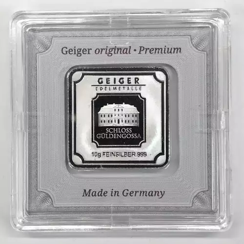 Geiger Edelmetalle 10 g Silver Bar w/ Assay 