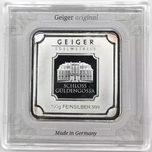Geiger Edelmetalle 100 g Silver Bar w/ Assay (3)