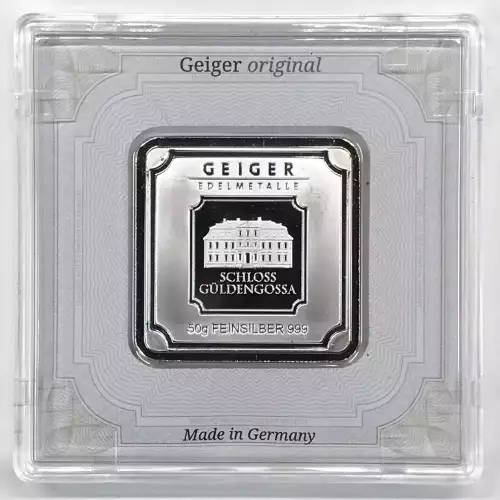 Geiger Edelmetalle 50 g Silver Bar w/ Assay [DUPLICATE for #551572] (2)