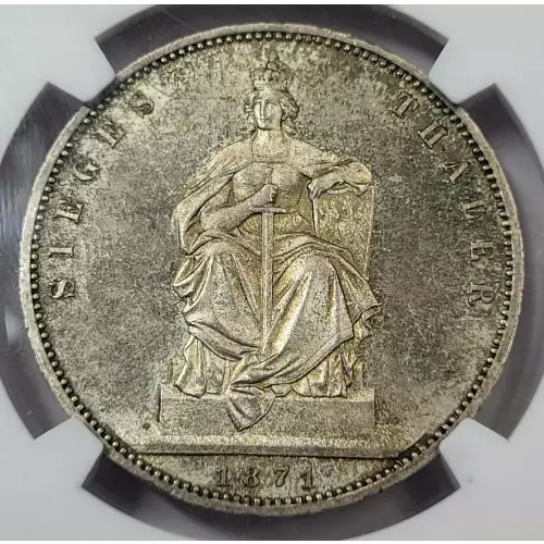 1871-A GERMAN STATES Silver THALER NGC MS-64 Victory Prussia - Old