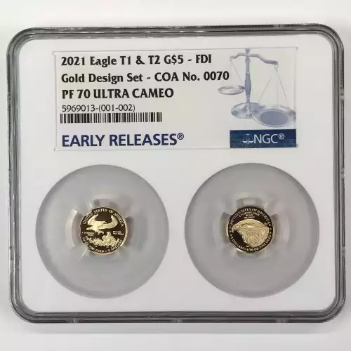 Gold Bullion-Gold Eagles--$5 Gold Eagle 1/10 oz -Gold- 5 Dollar