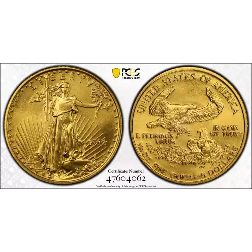 Gold Bullion-Gold Eagles--$5 Gold Eagle 1/10 oz -Gold- 5 Dollar