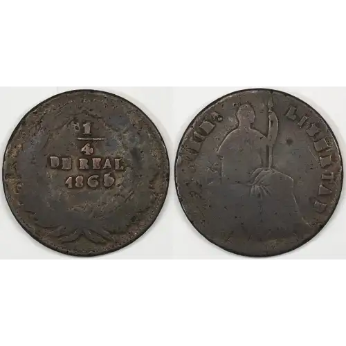 Mexico Copper 1/4 REAL (Un Quarto/Una Quartilla)