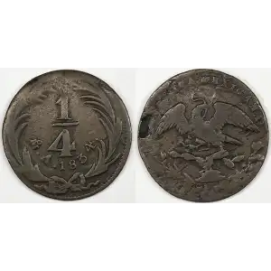 Mexico Copper 1/4 REAL (Un Quarto/Una Quartilla)