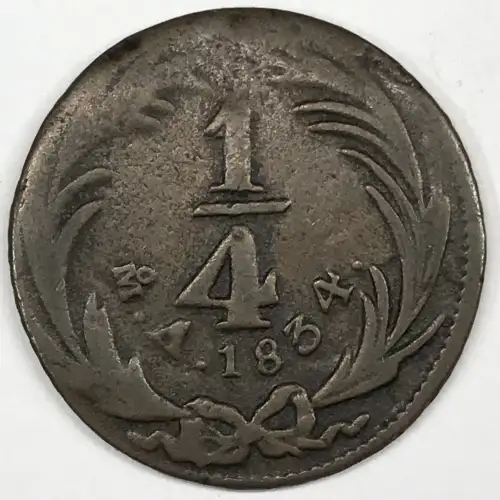 Mexico Copper 1/4 REAL (Un Quarto/Una Quartilla)