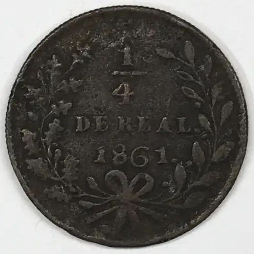 Mexico Copper 1/4 REAL (Un Quarto/Una Quartilla) (2)