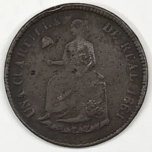 Mexico Copper 1/4 REAL (Un Quarto/Una Quartilla) (4)