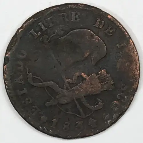 Mexico Copper 1/4 REAL (Un Quarto/Una Quartilla) (2)