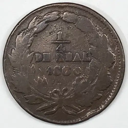 Mexico Copper 1/4 REAL (Un Quarto/Una Quartilla) (4)