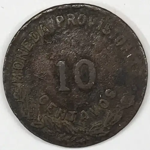 MEXICO-REVOLUTIONARY Copper 10 CENTAVOS (2)