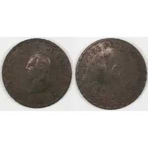 MEXICO-REVOLUTIONARY Copper 10 CENTAVOS