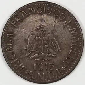 MEXICO-REVOLUTIONARY Copper 20 CENTAVOS (2)