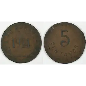 MEXICO-REVOLUTIONARY Copper 5 CENTAVOS