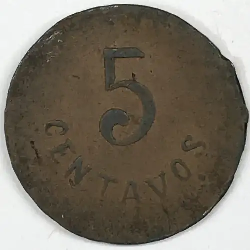 MEXICO-REVOLUTIONARY Copper 5 CENTAVOS (3)