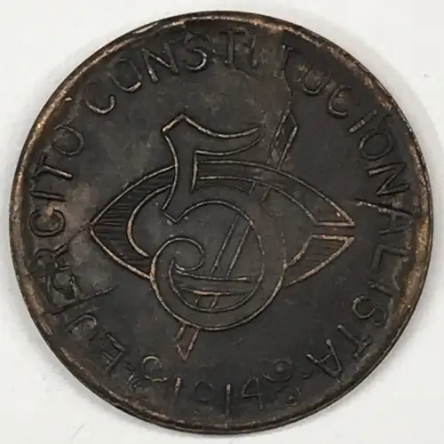 MEXICO-REVOLUTIONARY Copper 5 CENTAVOS