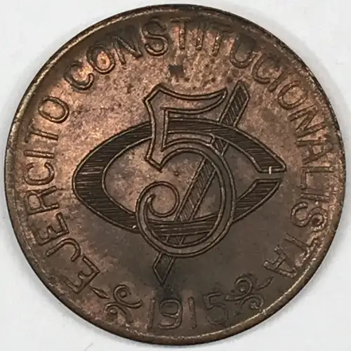 MEXICO-REVOLUTIONARY Copper 5 CENTAVOS (3)