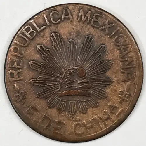 MEXICO-REVOLUTIONARY Copper 5 CENTAVOS (3)