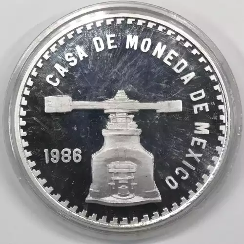 MEXICO Silver 5 ONZA (1986 Casa de Moneda 450th Anniversary of First Coinage)