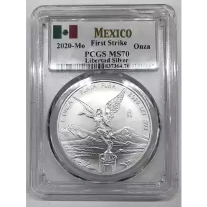 2020-Mo PCGS MS-70 First Strike Mexico 1 oz Silver Libertad Onza