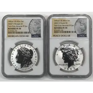 Modern Commemoratives --- Morgan & Peace Silver Dollar 2-Coin Set
