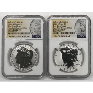 Modern Commemoratives --- Morgan & Peace Silver Dollar 2-Coin Set