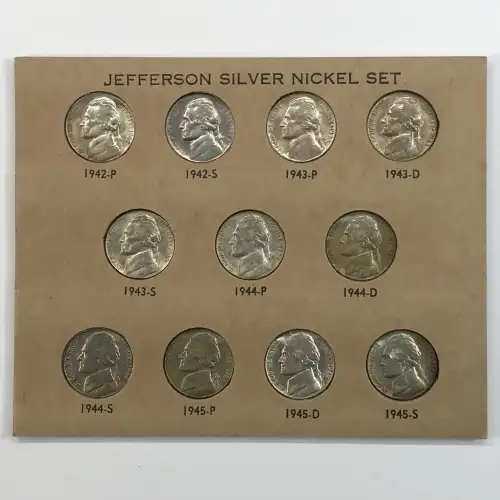 Nickel Five Cent Pieces-Jefferson