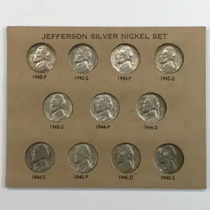Nickel Five Cent Pieces-Jefferson
