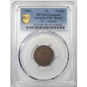 Private Tokens -Civil War Tokens (1860s)-Store Cards-Michigan -- 1 Token